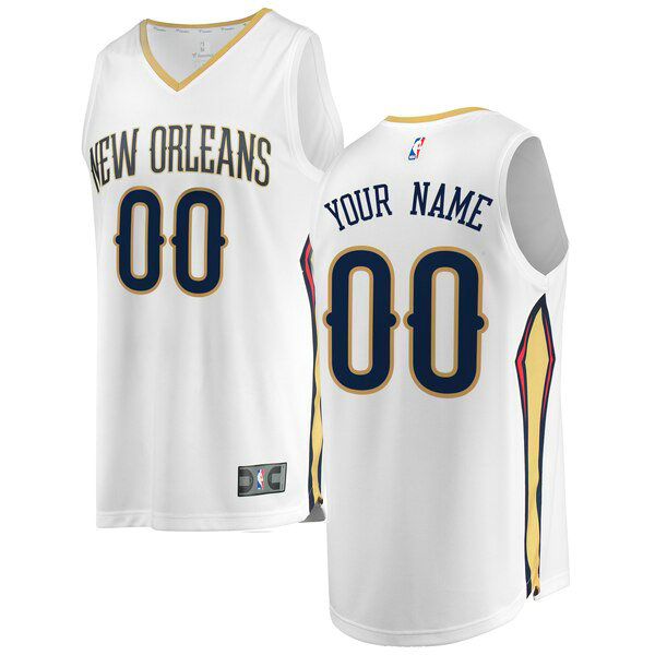 Maillot New Orleans Pelicans Homme Custom 0 Association Edition Blanc